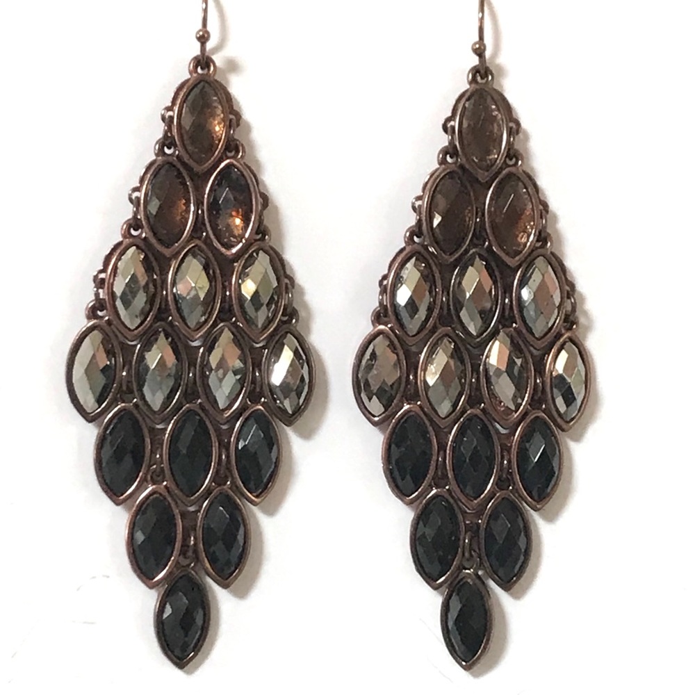 Antiqued Copper Brown Dangling Earrings